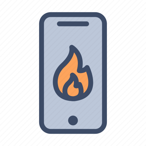 Mobile, fire, burn, problem, phone icon - Download on Iconfinder