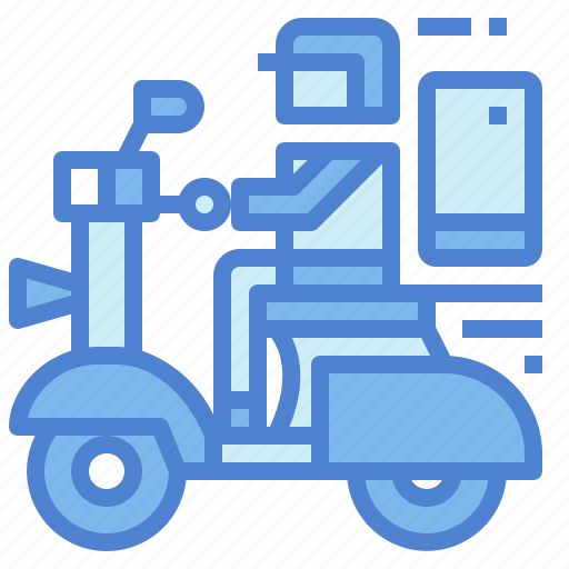 Delivery, motorcycle, phone, shop, transportation icon - Download on Iconfinder