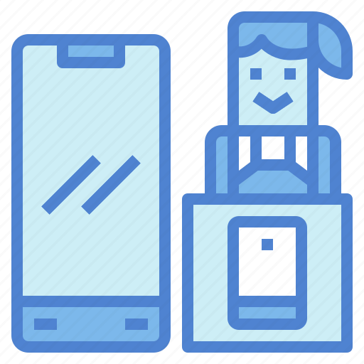 Merchant, phone, seller, shop, woman icon - Download on Iconfinder