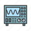oscilloscope, signal, waveform, voltage, frequency, analysis, instrument, electronics 