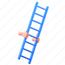 ladder, stairs, climb, stepladder, high, construction, architecture, hand gesture, holding