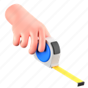 measuring tape, measurement, ruler, meter, metric, construction, architecture, hand gesture, holding