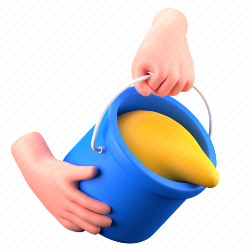 Bucket, paint, paint bucket, painting, coloring, construction, architecture 3D illustration - Download on Iconfinder