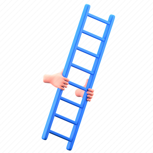 Ladder, stairs, climb, stepladder, high, construction, architecture 3D illustration - Download on Iconfinder