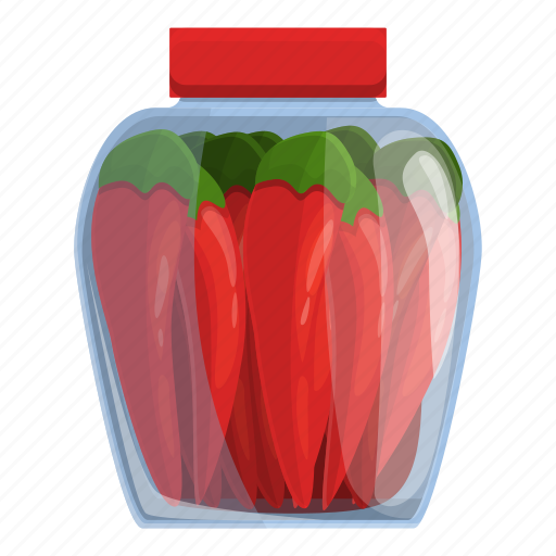 Pickled, red, peppers, jar icon - Download on Iconfinder