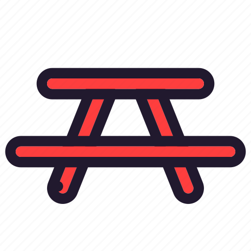 Bench, outdoor, travel, park, picnic, tourism, camping icon - Download on Iconfinder