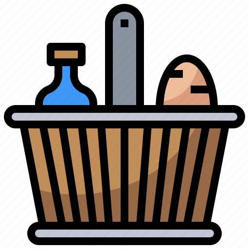 Basket, bottles, camping, food, picnic, restaurant icon - Download on Iconfinder