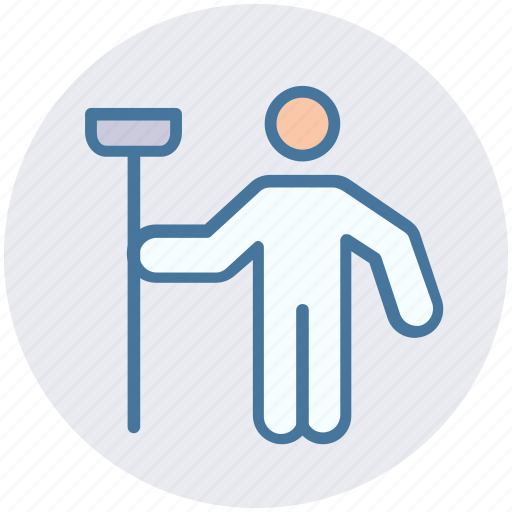 Cleaner, janitor, man, mop, person, sweeper icon - Download on Iconfinder