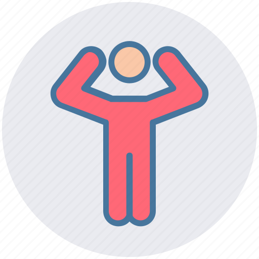 Arms, exercise, man, raising, standing, tow hands, up icon - Download on Iconfinder