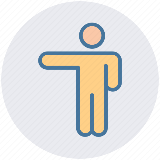 Arm, direction, left, man, person, point, showing icon - Download on Iconfinder
