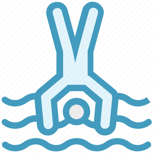 Dip, dive, jump, sea, swimming pool, water, water dive icon - Download on Iconfinder