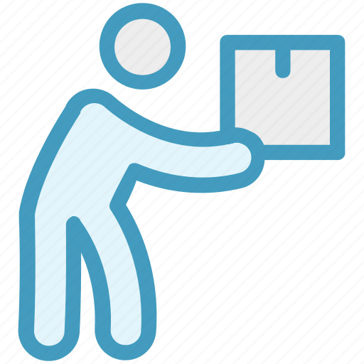 Box, carrying, item, man, object, parcel, product icon - Download on Iconfinder