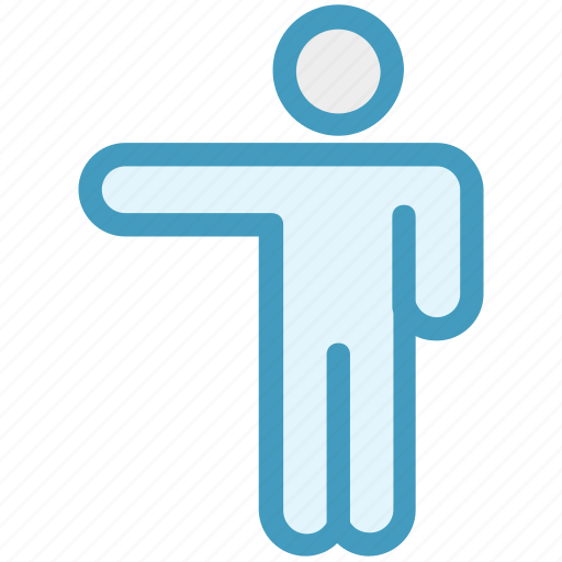 Arm, direction, left, man, people, person, showing icon - Download on Iconfinder