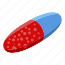 blue, business, capsule, cartoon, isometric, medical, red