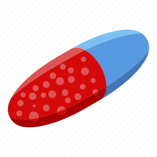 Blue, business, capsule, cartoon, isometric, medical, red icon - Download on Iconfinder