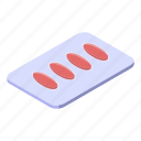 blister, capsule, cartoon, isometric, medical, red, technology