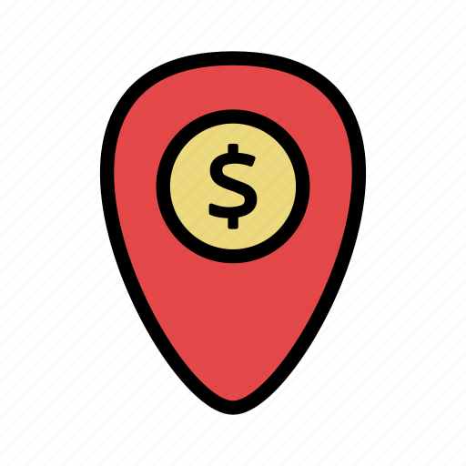 Dollar, finance, geo, location, money, navigation, pin icon - Download on Iconfinder