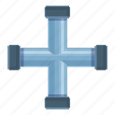 cross, pipe, water, valve