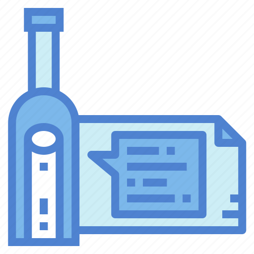 Bottle, letter, paper, sea icon - Download on Iconfinder