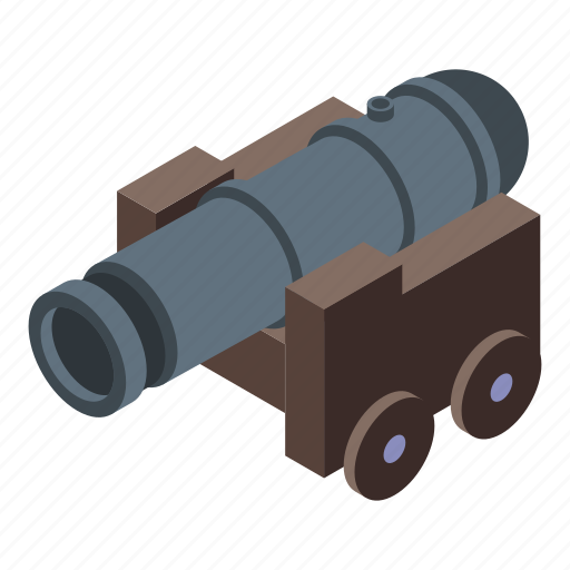 Cannon, cartoon, isometric, nautical, pirate, retro, ship icon - Download on Iconfinder