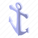 anchor, cartoon, isometric, pirate, retro, ship, water