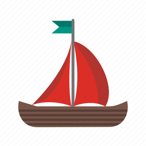 Boat, cartoon, flag, pirate, sail, ship, wooden icon - Download on  Iconfinder