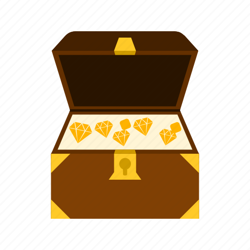 Box, chest, gold, jewelry, pirate, treasure, wood icon - Download on Iconfinder