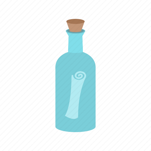 Bottle, cork, empty, handmade, pirate, scroll, water icon - Download on Iconfinder