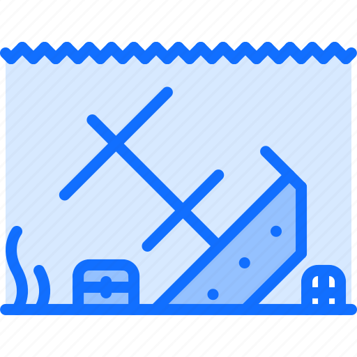 Bottom, pirate, pirates, seaweed, ship, sunken, treasure icon - Download on Iconfinder