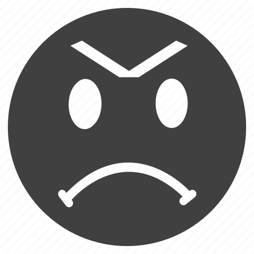 Emoticon, angry, unhappy, face, tensed, stressed, simley icon - Download on Iconfinder