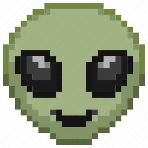 Alien, pixel art, sticker, emoji, space, emoticon icon - Download on Iconfinder