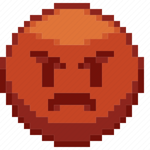 Angry, pixel art, sticker, emoji, emoticon icon - Download on Iconfinder