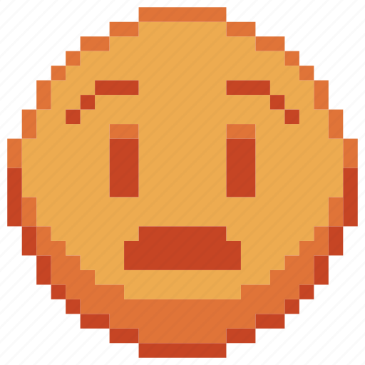 Anguished, pixel art, sticker, emoji, emoticon icon - Download on Iconfinder