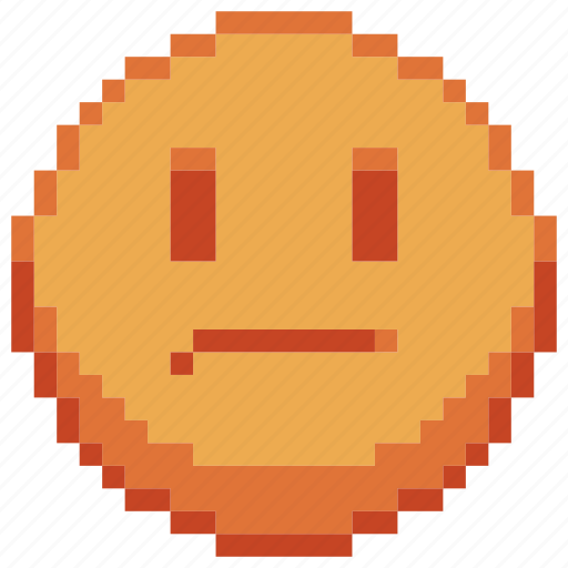 Confused, pixel art, emoji, sticker, sad, emoticon icon - Download on Iconfinder