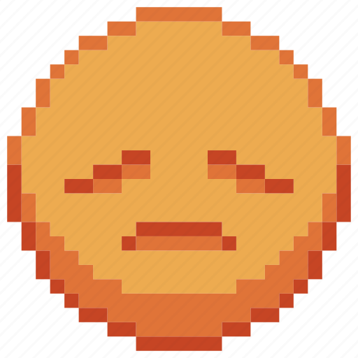 Disappointed, pixel art, emoji, sad, emoticon, sticker icon - Download on Iconfinder