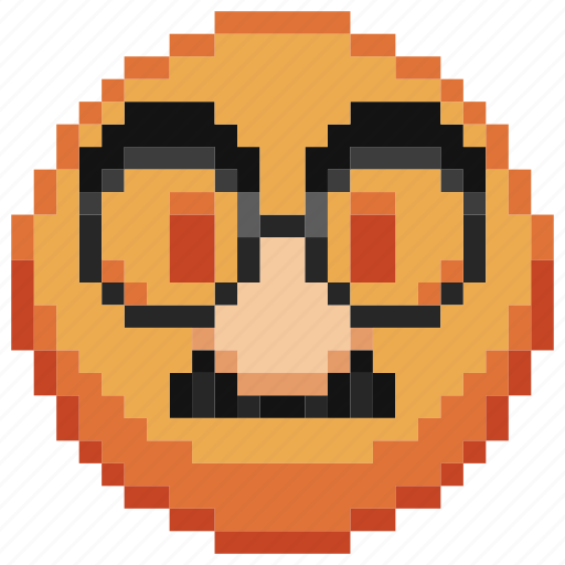 Disguised, pixel art, mask, mostch, emoji, sticker, emoticon icon - Download on Iconfinder