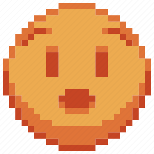 Pixel art, sticker, emoji, surprised, unsuspected, emoticon icon - Download on Iconfinder
