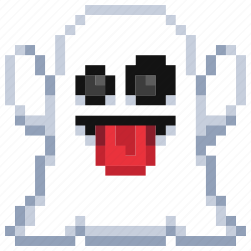 Ghost, pixel art, emoji, sticker, halloween, scary, horror icon - Download on Iconfinder