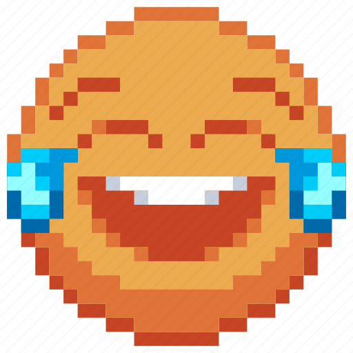 Pixel art, tears, joy, sticker, laugh, emoji, emoticon icon - Download on Iconfinder