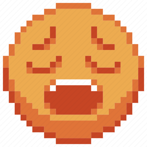 Weary, pixel art, tierd, sticker, emoji, emoticon, yawning icon - Download on Iconfinder