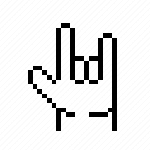 Pixel, hand, finger, love, ily icon - Download on Iconfinder