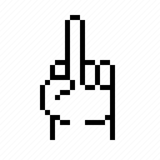 Pixel, hand, finger, middle, fuck icon - Download on Iconfinder