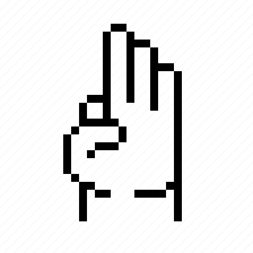 Pixel, hand, finger, three icon - Download on Iconfinder