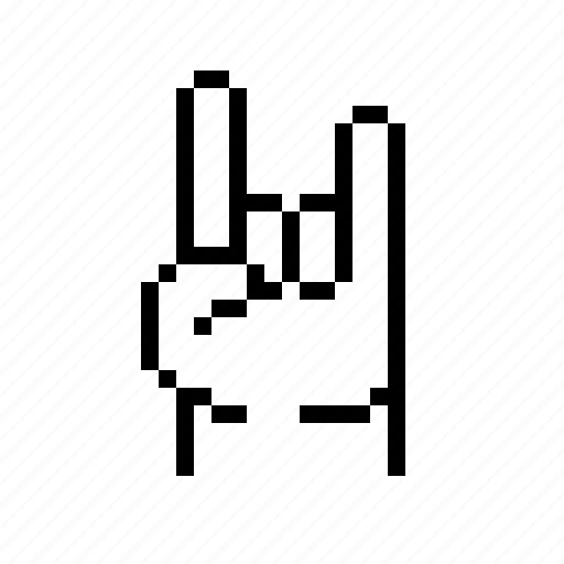 Pixel, rock, finger, devil, horn icon - Download on Iconfinder