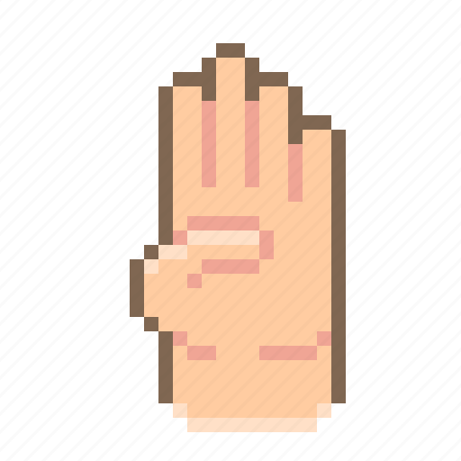 Pixel, hand, finger, four icon - Download on Iconfinder