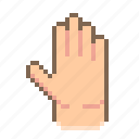 pixel, hand, finger, palm, five