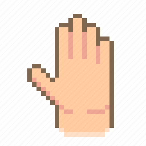 Pixel, hand, finger, palm, five icon - Download on Iconfinder