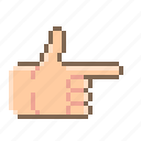 pixel, hand, finger, pointing, loser