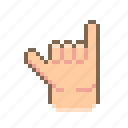 pixel, hand, finger, shaka, hang, loose