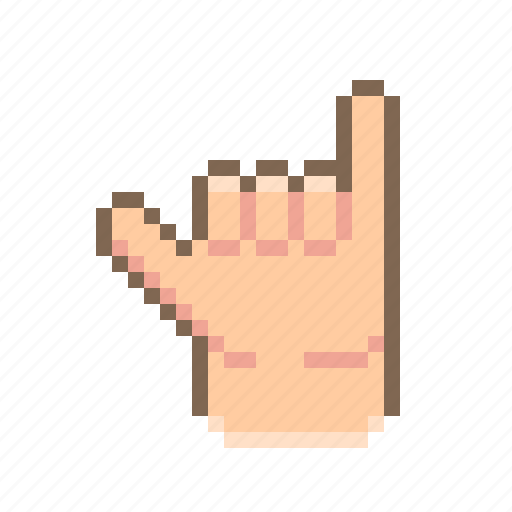Pixel, hand, finger, shaka, hang, loose icon - Download on Iconfinder